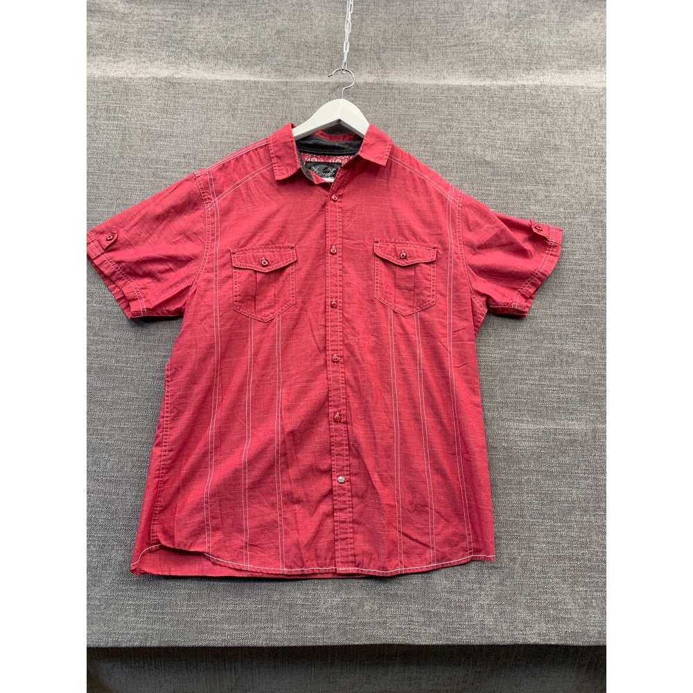 Drill Clothing Company Shirt Mens XL‎ Red Cotton Casual Everyday Wear Button Up